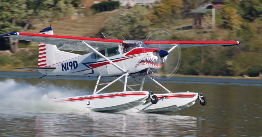Shark Aviation N19D A185F Seaplane on the step